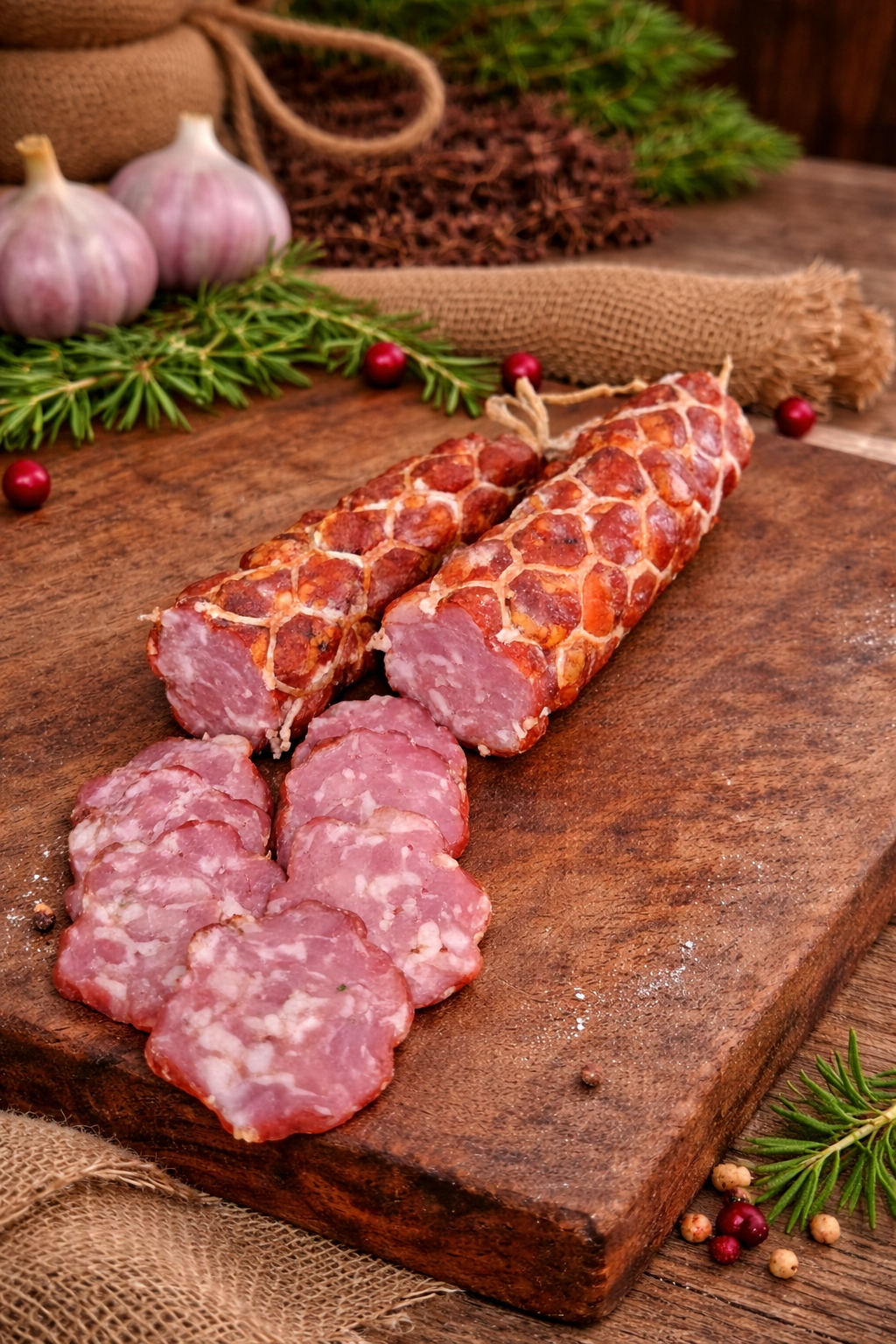 Wędzonka Zbója w siatce - tradycyjna kiełbasa wieprzowa Dr Dym